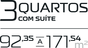 3 quartos com suíte · 92,35 a 171,54 m²